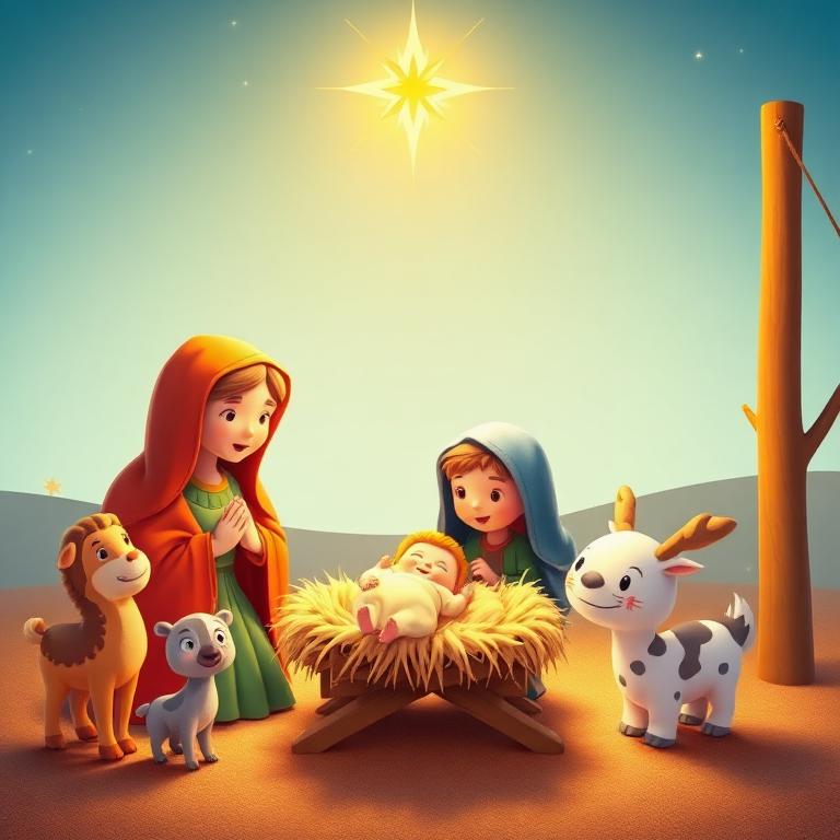 Página ilustrada: O Nascimento de Jesus